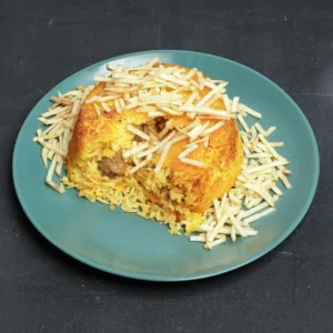 ته چین قیمه رستوران ته چین طلایی