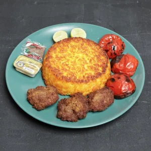 ته چین کباب تابه ای رستوران ته چین طلایی